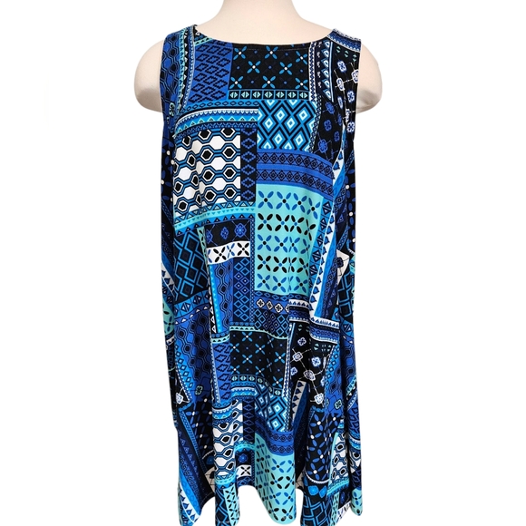 Bobbie Brooks Dresses & Skirts - Bobbie Brooks Blue Patterned Tank Dress 1X
